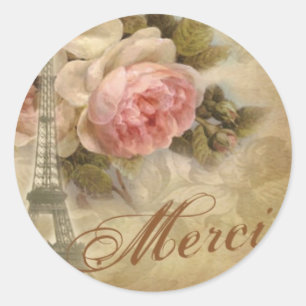 Adesivo Merci Eiffel Tower, Obrigado Sticker