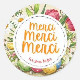 Adesivo Merci Merci Floral Obrigado Sticker