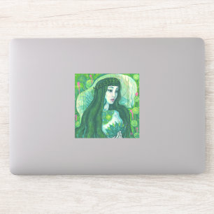 Adesivo Mereia Verde Fantasia Surreal Arte Submarina