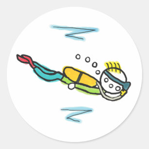 Adesivo Mergulhador Stickman