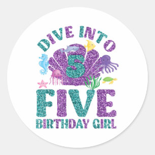 Adesivo Mergulhe Em 5 Aniversário, 5