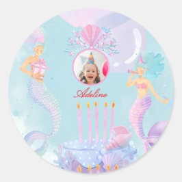 Adesivo Mergulhe numa Festa de Aniversário de Sereia!