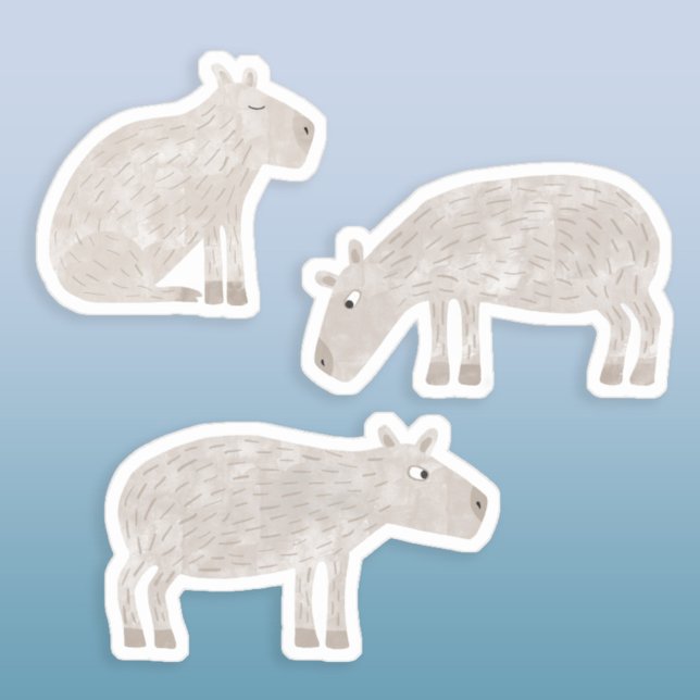 Adesivo Mergulho Capybara (Fun Capybara stickers for wildlife and animal lovers. Original art by Nic Squirrell. )