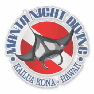 Adesivo Mergulho da noite do Manta (Kailua Kona)