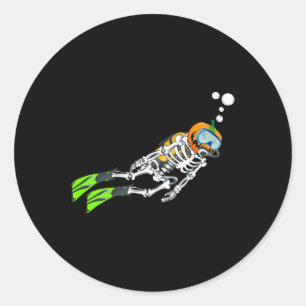 Adesivo Mergulho de Skeleton Scu Diver de Abóbora de Hallo