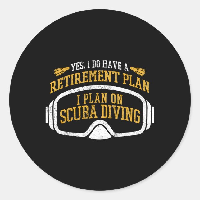 Adesivo Mergulho Scuba Plano de Retiret aposentado Scuba D (Frente)