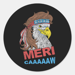 Adesivo Meri-caaaaaw - Eagle Mullet 4 De Julho Americano