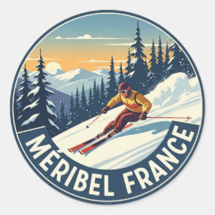 Adesivo Méribel France Skier Skiing
