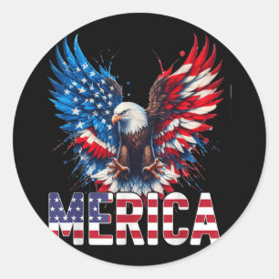 Adesivo Merica - Águia Patriótica Usa Da Liberdade - 4º De