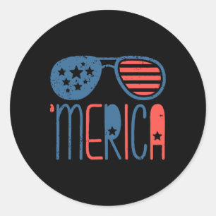 Adesivo Merica American Flag Aviators Toddler 4 de julho W