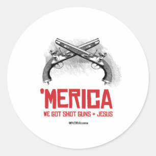 Adesivo "Merica - Armas e Jesus