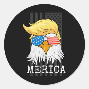 Adesivo Merica Bald Eagle 4 De Julho Trump American Flag