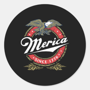 Adesivo Merica Desde 17761 Águia Careca Mullet Estrelas