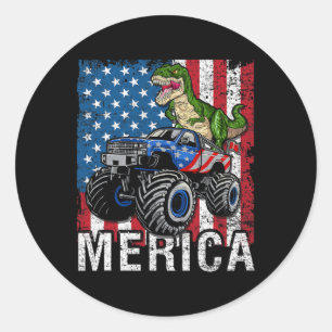 Adesivo Merica Dinosaur Monster Truck American Flag 4º