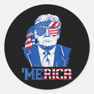 Adesivo Merica Donald Trump - Engraçado Trump 4 De Julho D