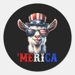 Adesivo Merica Goat Patriótico 4 De Julho Crianças Engraça