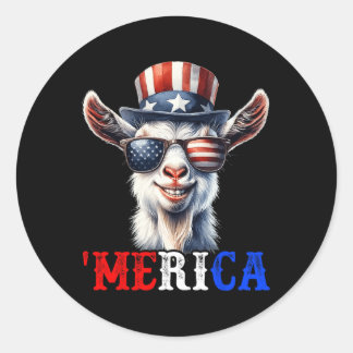 Adesivo Merica Goat Patriótico 4 De Julho Crianças Engraça
