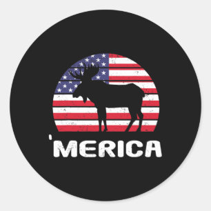 Adesivo Merica Moose American Flag Usa Patriótica Independ