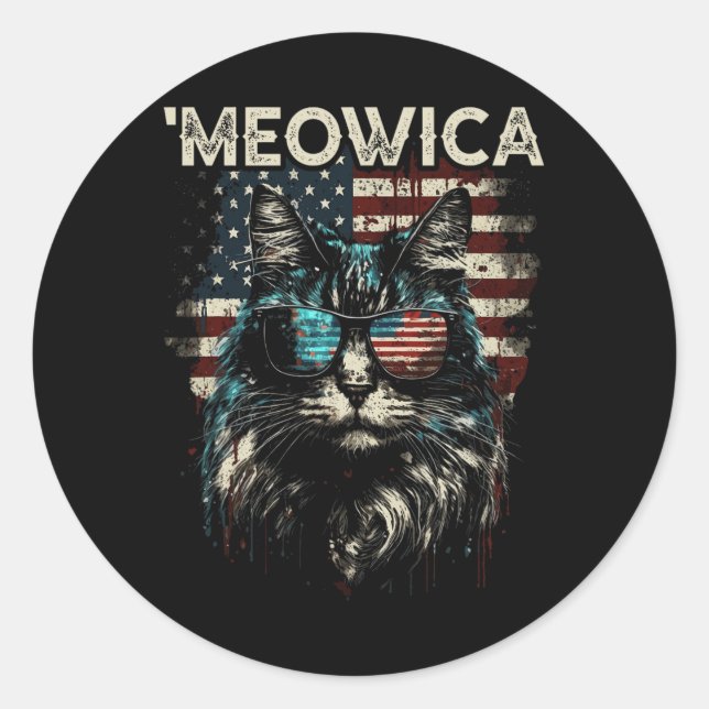 Adesivo Merica Patriotic Maine Coon Cat (Frente)