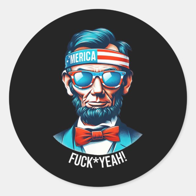 Adesivo Merica Sim Abraham Lincoln 4 De Julho (Frente)