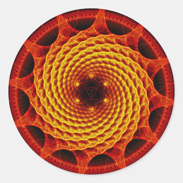 Adesivo Merkaba Spiral Mandala Red Fractal Sticker (Frente)