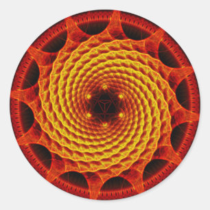 Adesivo Merkaba Spiral Mandala Red Fractal Sticker