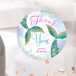 Adesivo Mermaid 5 Birthday Raparigas Roxo Teal