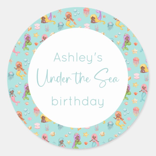 Adesivo Mermaid Birthday (Frente)
