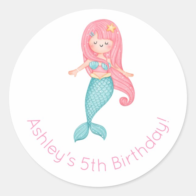 Adesivo Mermaid Birthday (Frente)