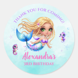 Adesivo Mermaid Birthday Party - Under the Sea Splish spla