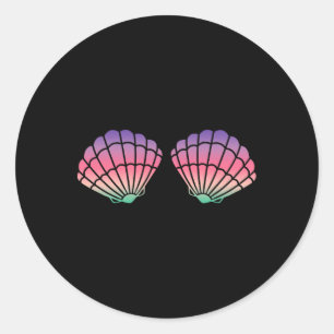 Adesivo Mermaid Clam Shell Bra Para Raparigas Roxo Rainbow