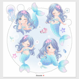 Adesivo Mermaid e Fish Sticker
