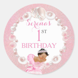 Adesivo Mermaid Ethnic Baby Girl Pearls Rosa