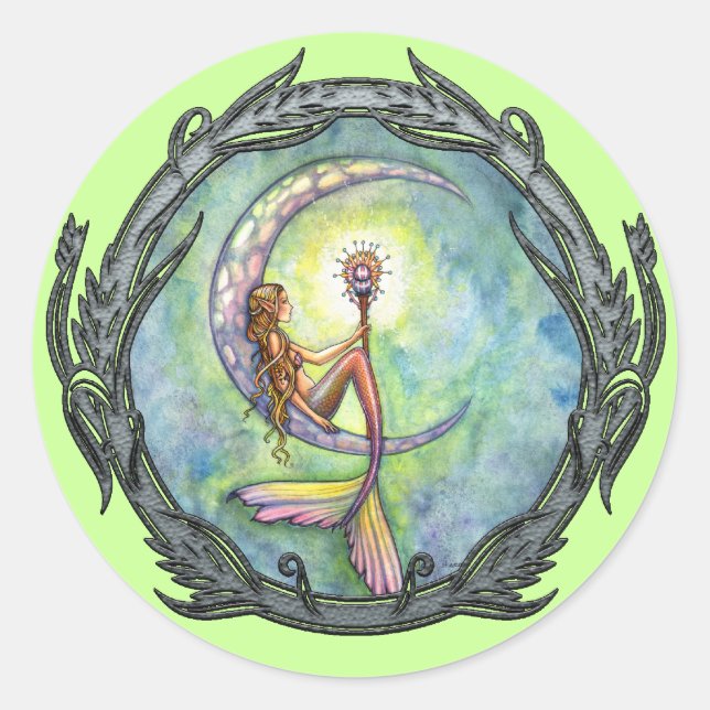 Adesivo Mermaid Moon Fantasy Art Stickers (Frente)