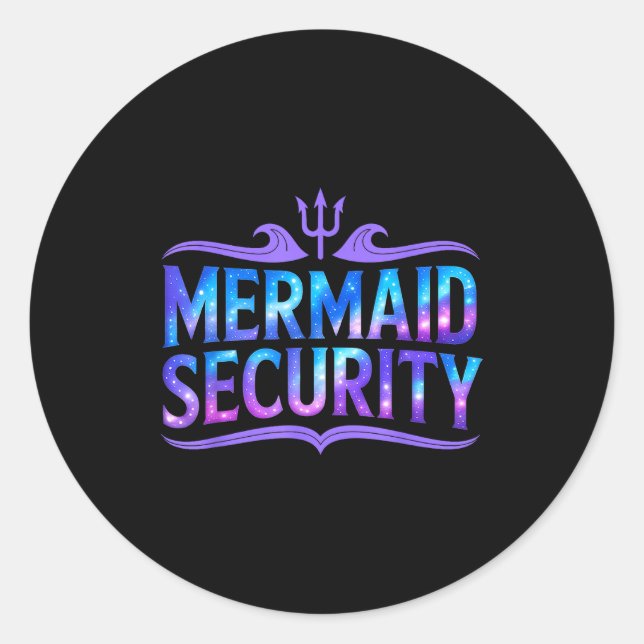 Adesivo Mermaid Security Funny Dad Father Daughter Birthda (Frente)