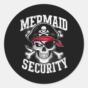 Adesivo Mermaid Security Pirate Pai Irmão Halloween