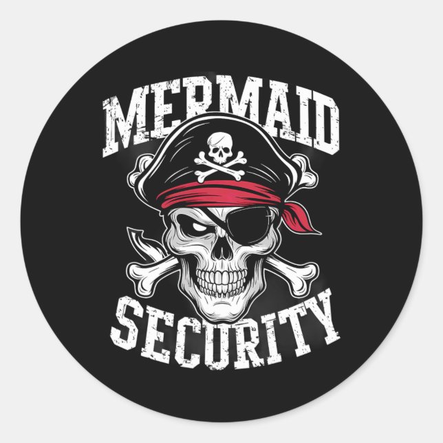 Adesivo Mermaid Security Pirate Pai Irmão Halloween (Frente)