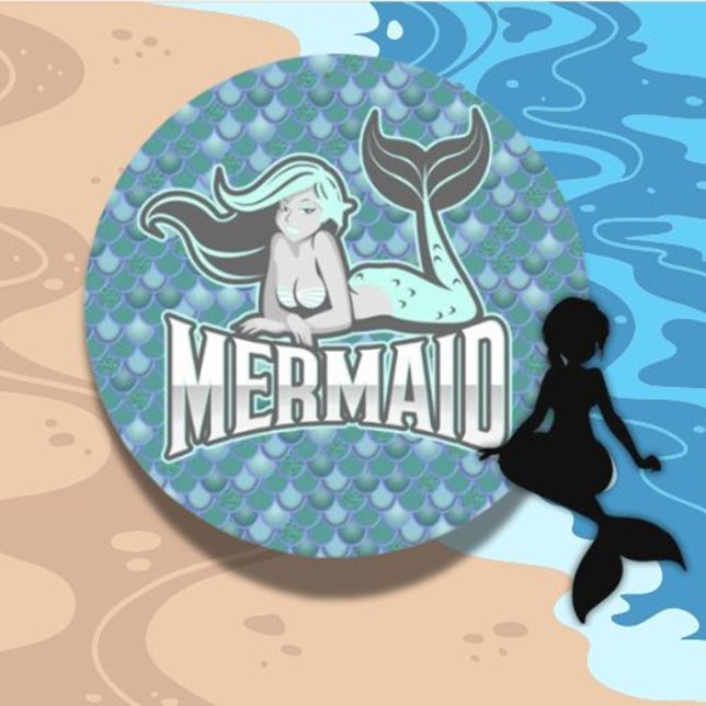 Adesivo MERMAID STICKER Girl" (Make every celebration magical with our Special Mermaid Party Classic Round Sticker.)
