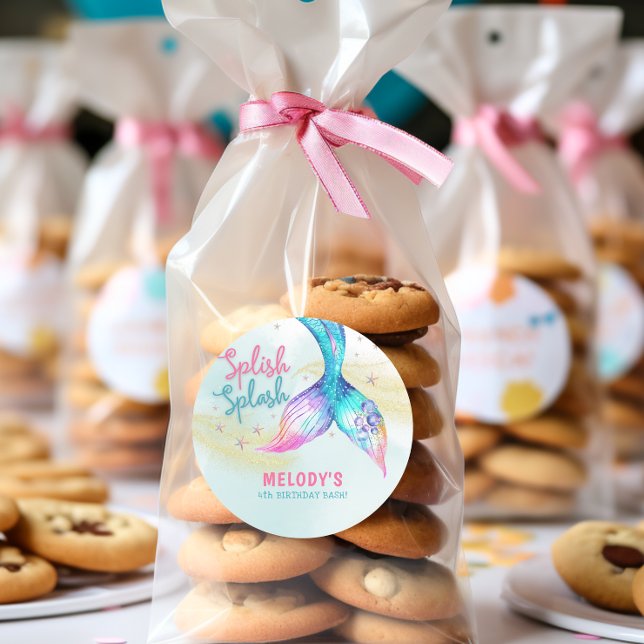 Adesivo Mermaid Tail Glitter Splish Splash birthday (Criador carregado)