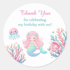 Adesivo Mermaid Tail Teal Pink Girly Birthday