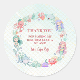 Adesivo Mermaid Under The Sea Girl Birthday Party