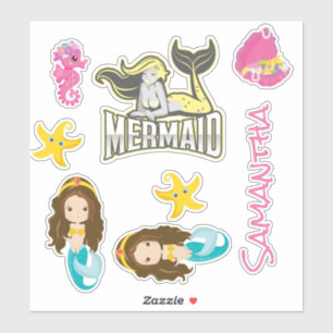 Adesivo Mermaid YELLOW Sea Amigos Sticker