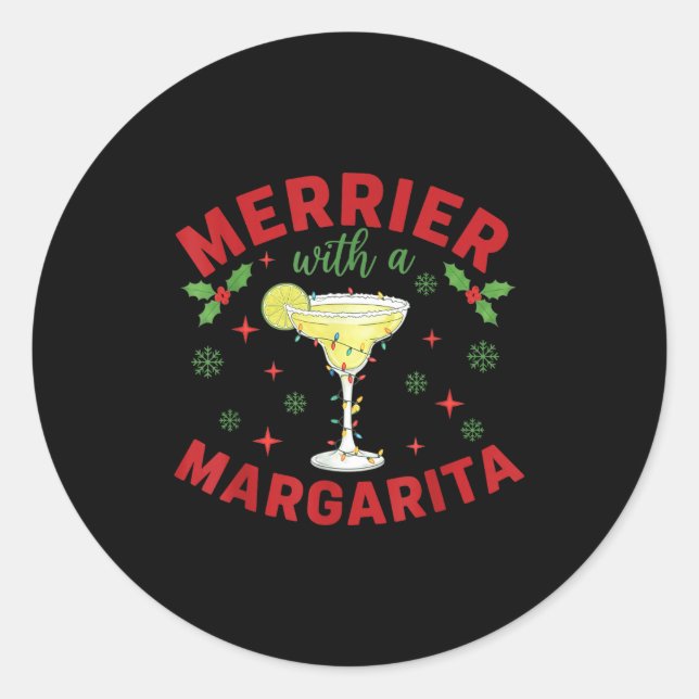 Adesivo Merrier With A Margarita Christmas  (Frente)