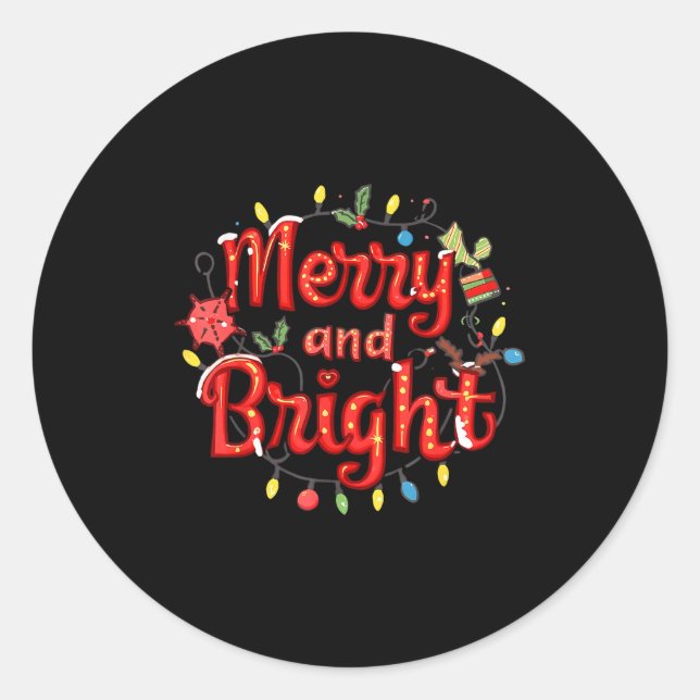 Adesivo Merry And Bright Moody And Uptight Christmas Coupl (Frente)