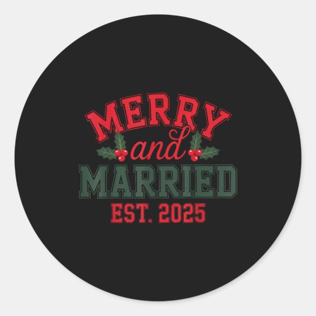 Adesivo Merry And Married 2025 Christmas Couples Xmas Holi (Frente)