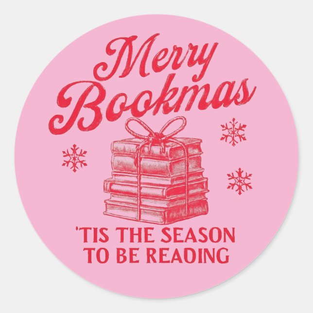 Adesivo Merry Bookmas 'tis the season to be reading  (Frente)