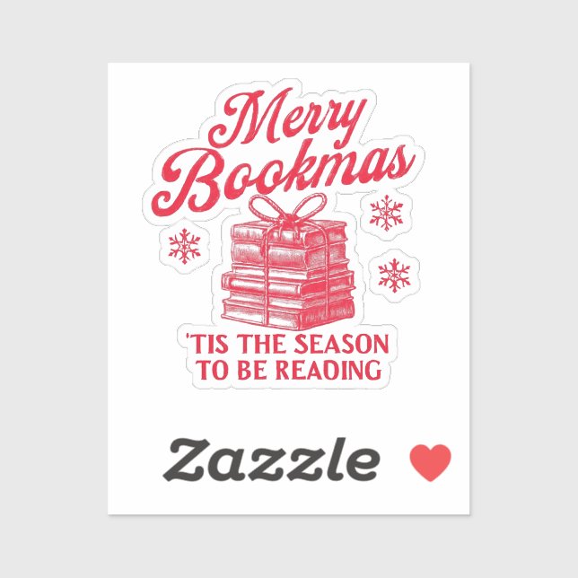 Adesivo Merry Bookmas 'tis the season to be reading  (Folha)