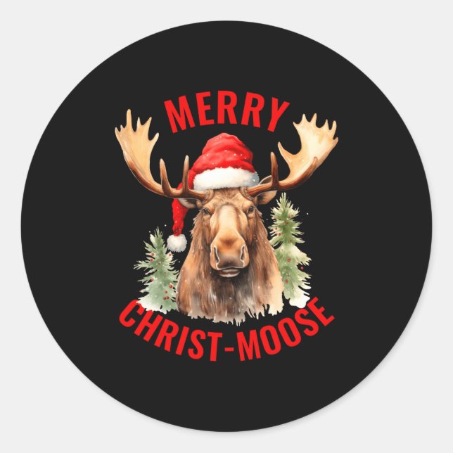 Adesivo Merry Christ Moose Funny Christmas Moose  (Frente)