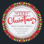 Adesivo Merry Christmas African Colors Sticker<br><div class="desc">Cartazes redondos de Natal felizes para usar como etiquetas de presentes ou selos de envelopes - desenhados em cores de inspiração africana,  amarelo verde-vermelho. Personalize adicionando seu texto através do botão Personalizar. Como minhas designs e Arte?</div>