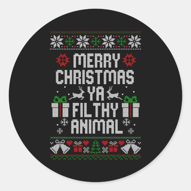 Adesivo Merry Christmas Animal Filthy Ya Xmas Pajama Long  (Frente)